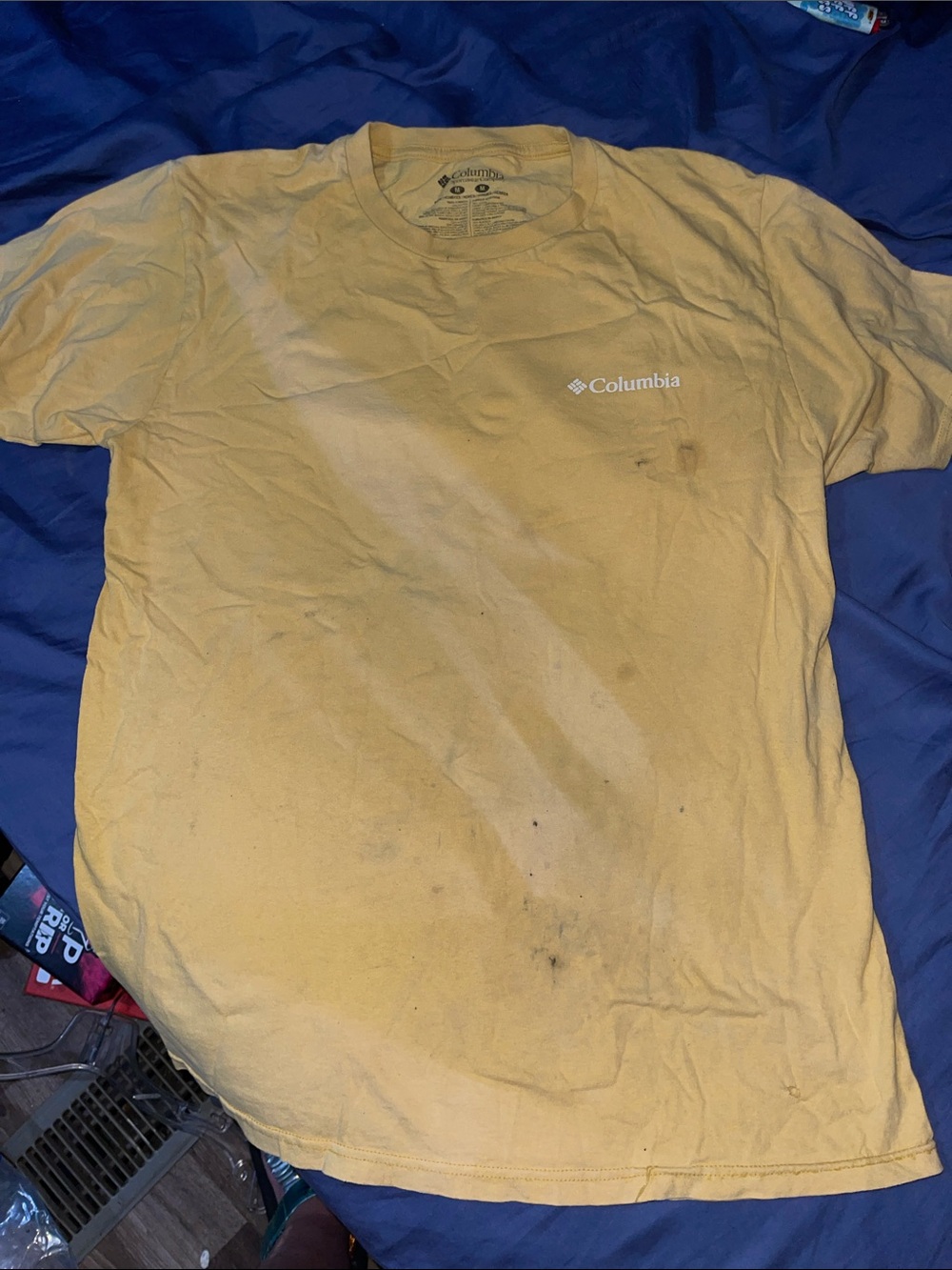 Columbia Men's Yellow Short Sleeve Logo Tee